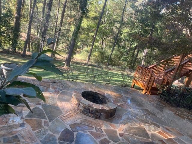 Gallery photos for Stone Patio and Fire Pit Installation: Image #1